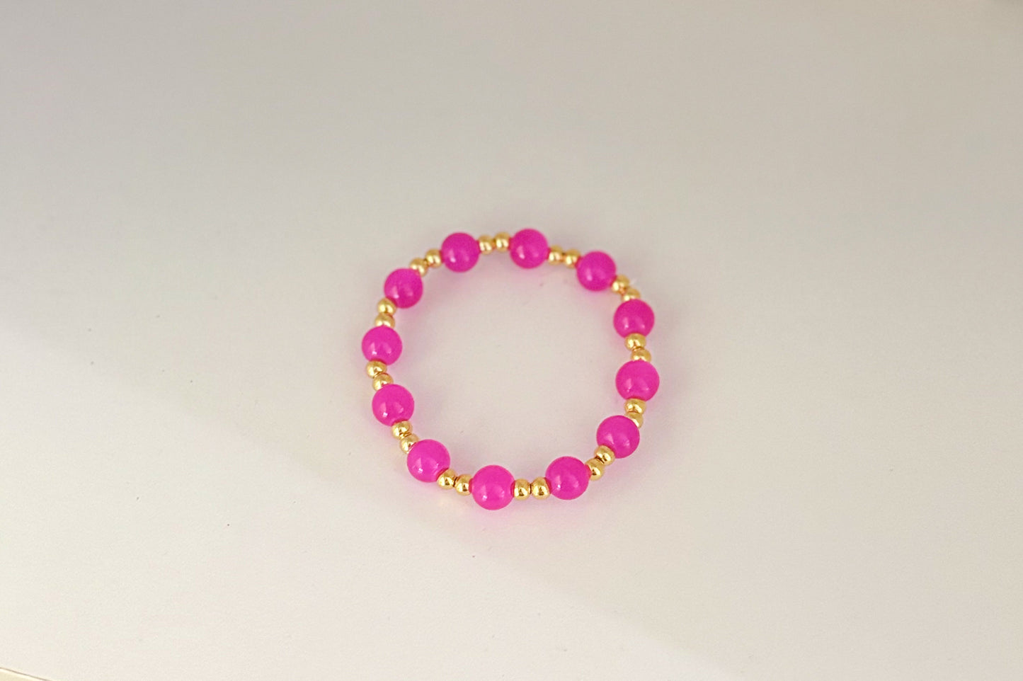 Pink & Gold bead bracelet