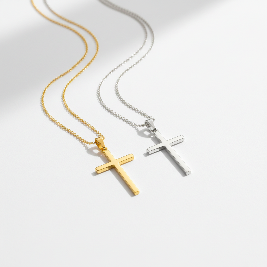 Gold or Silver cross necklaces