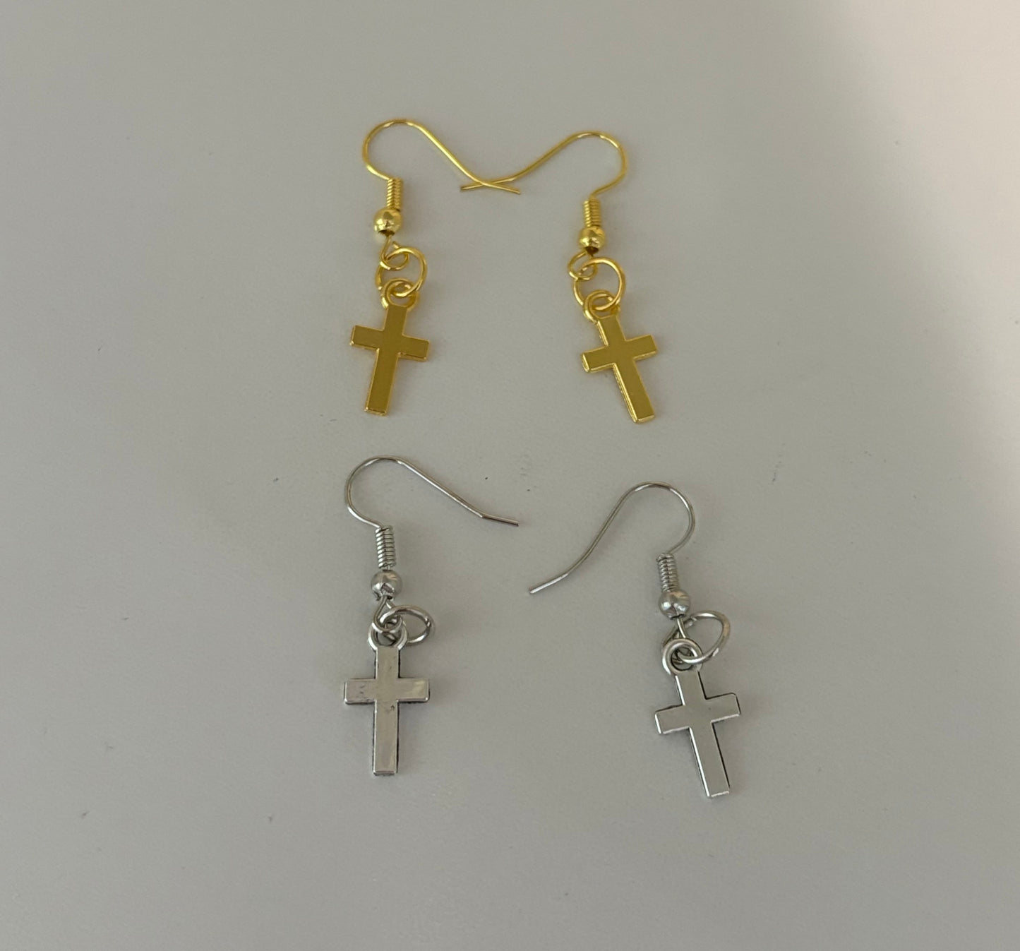 Gold or Silver Cross Earrings